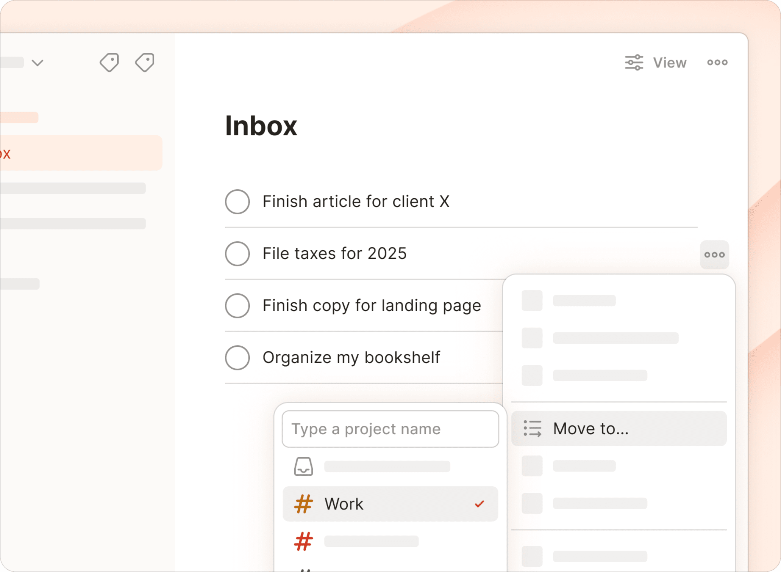 Move tasks to projects