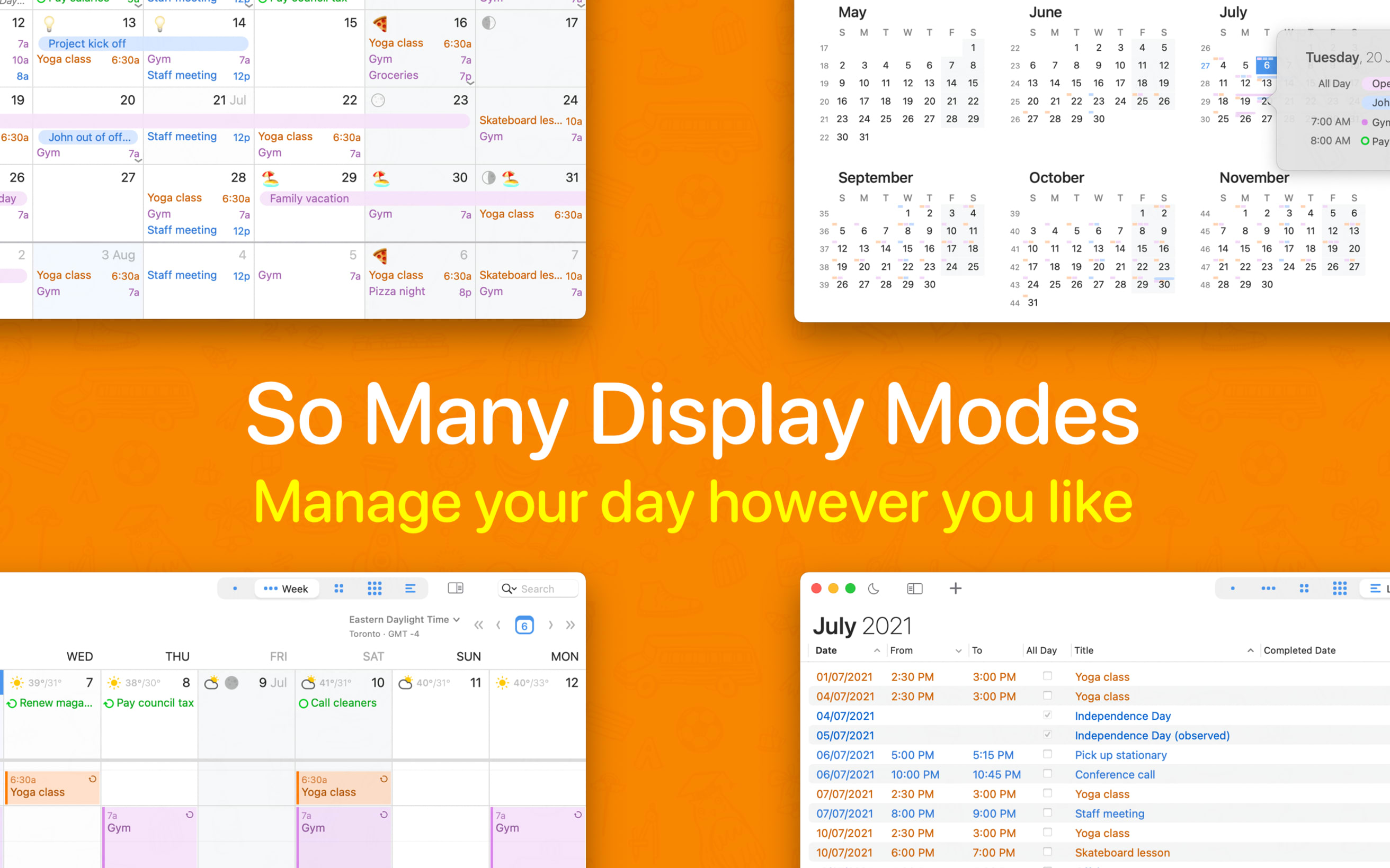 Variados modos de visualización