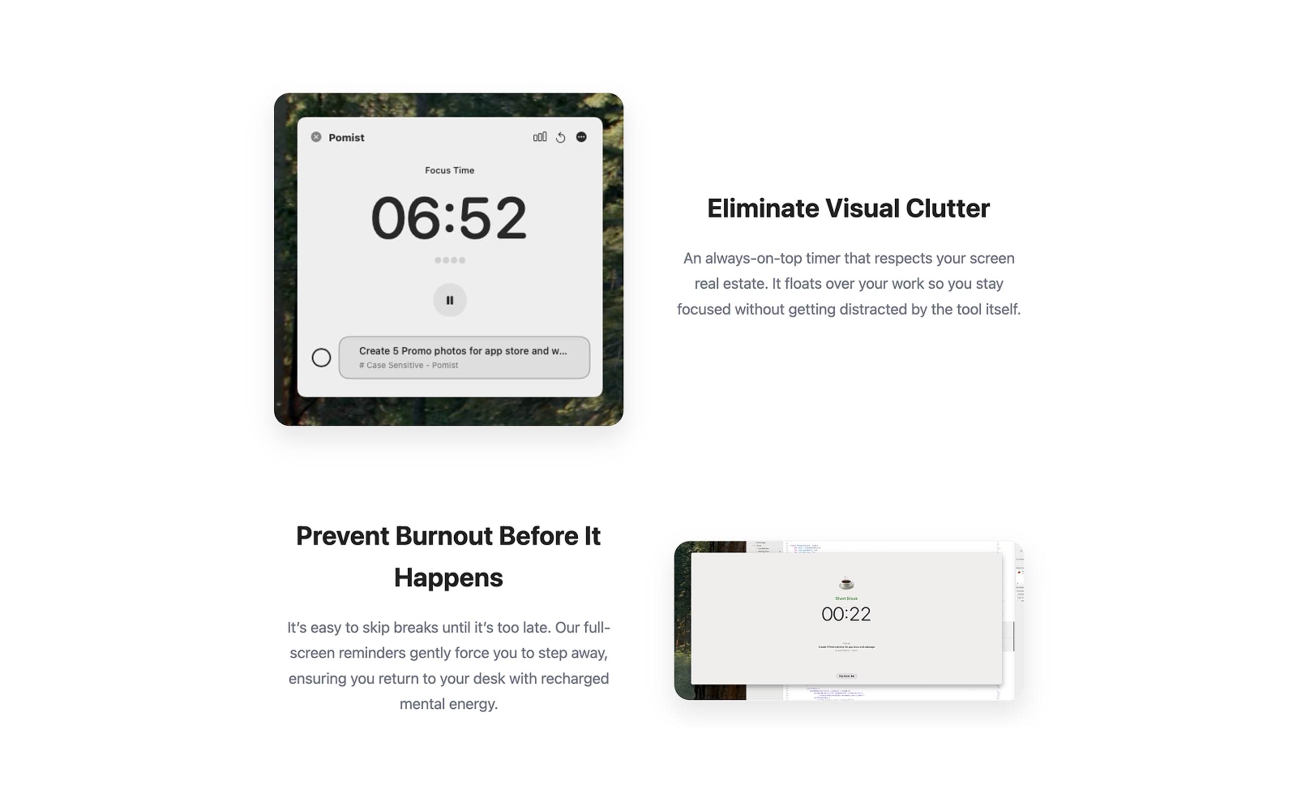 Pomist always-on-top timer