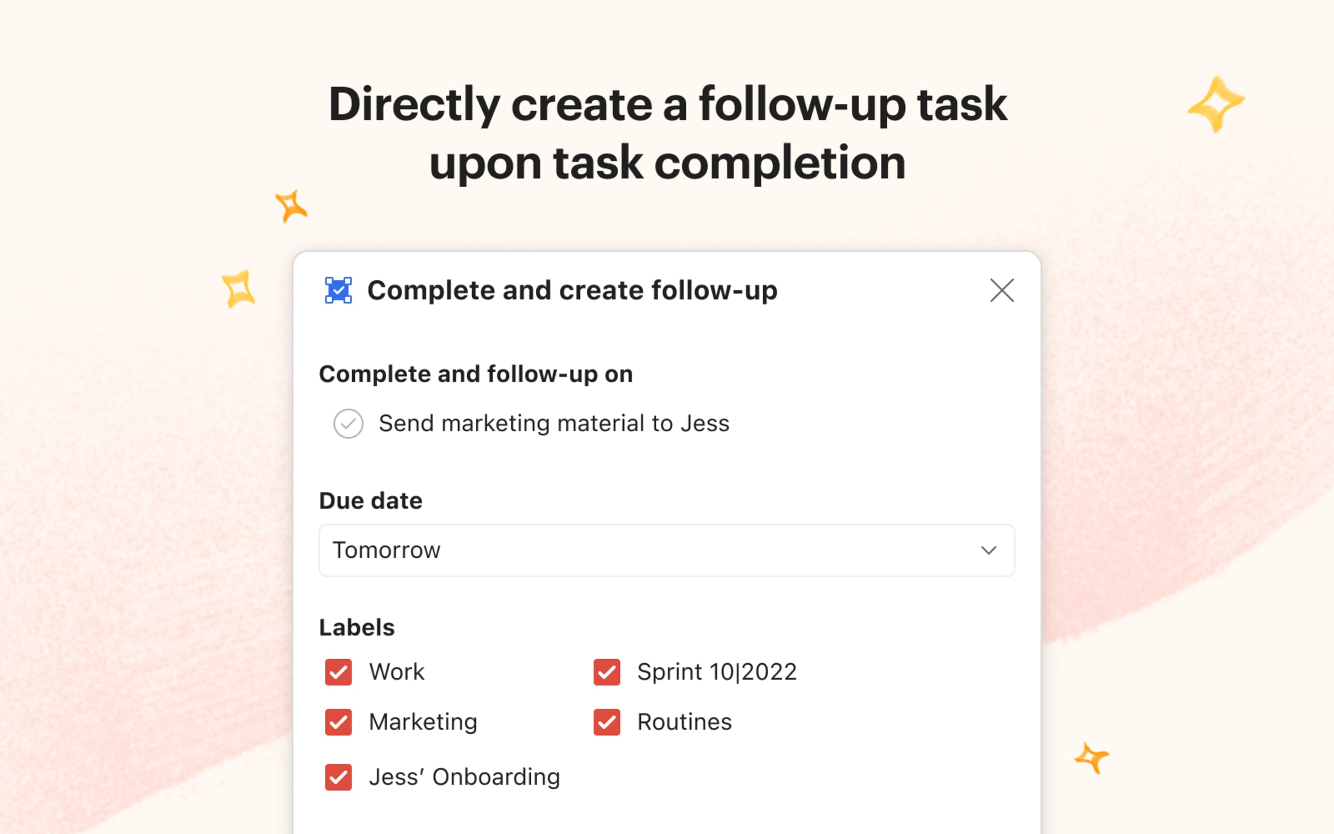 Task Helper - Completa la tarea y crea otra de seguimiento