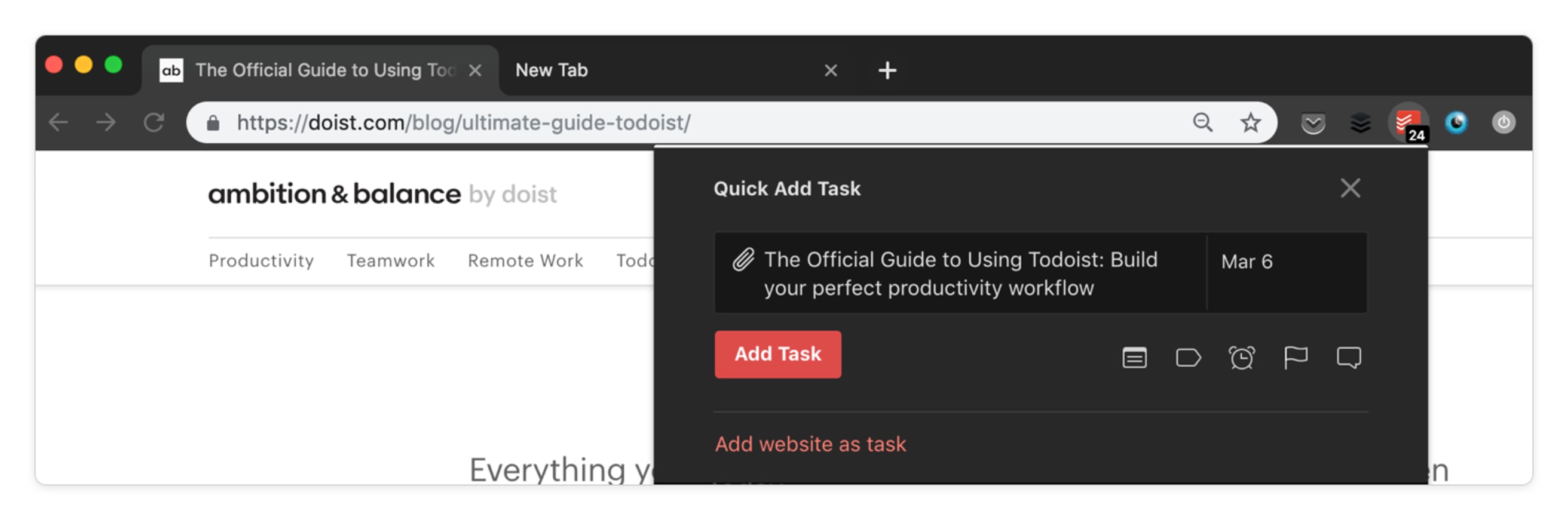 New Tab Todo List: Checklist, Notes, Outliner