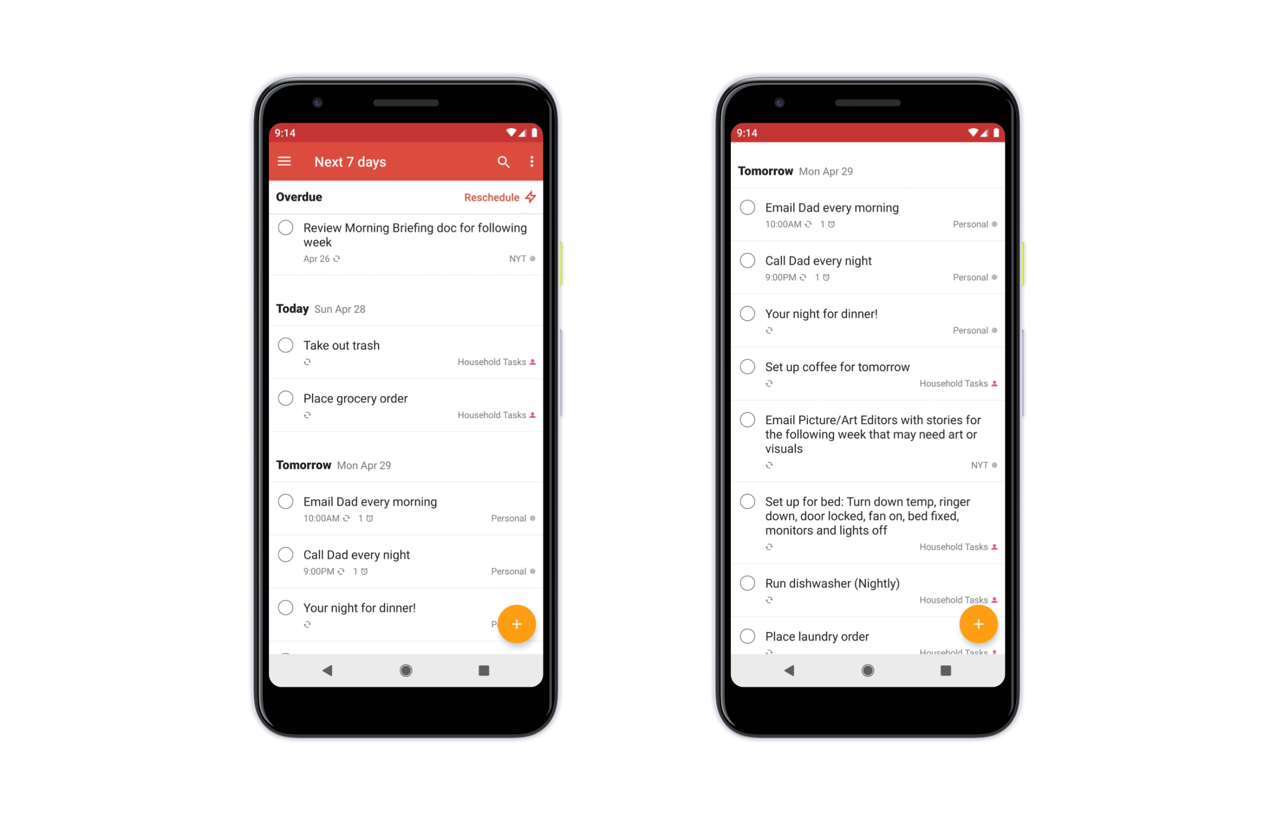 Alan Henry's task list in Todoist