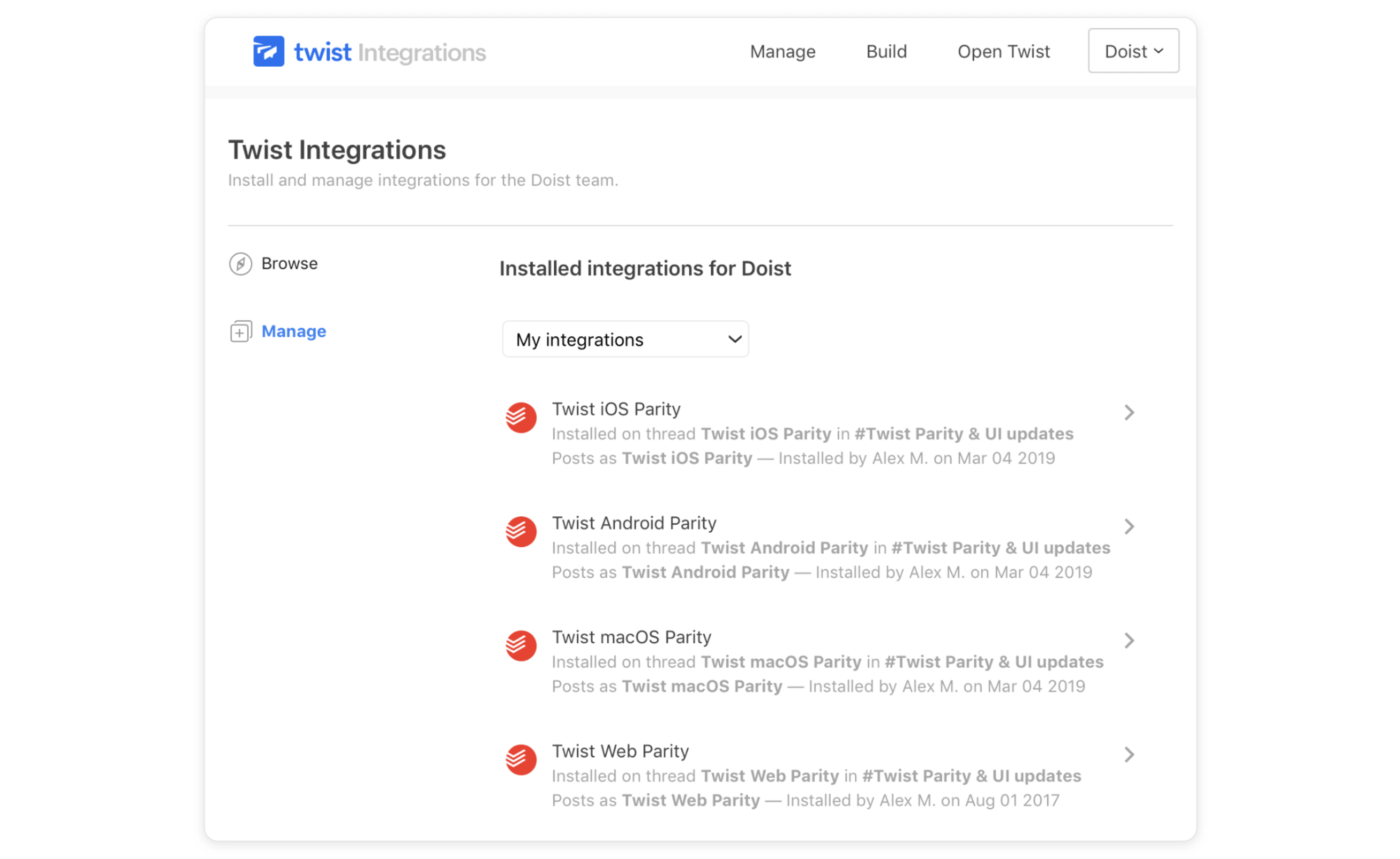 Install Twist integrations