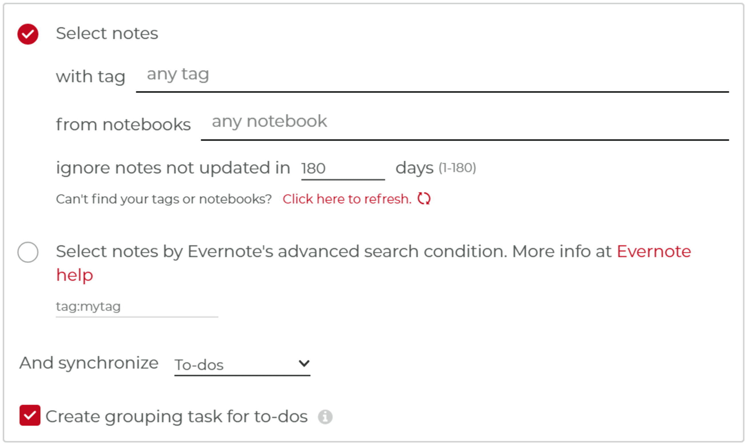 Pleexy Evernote source setting 