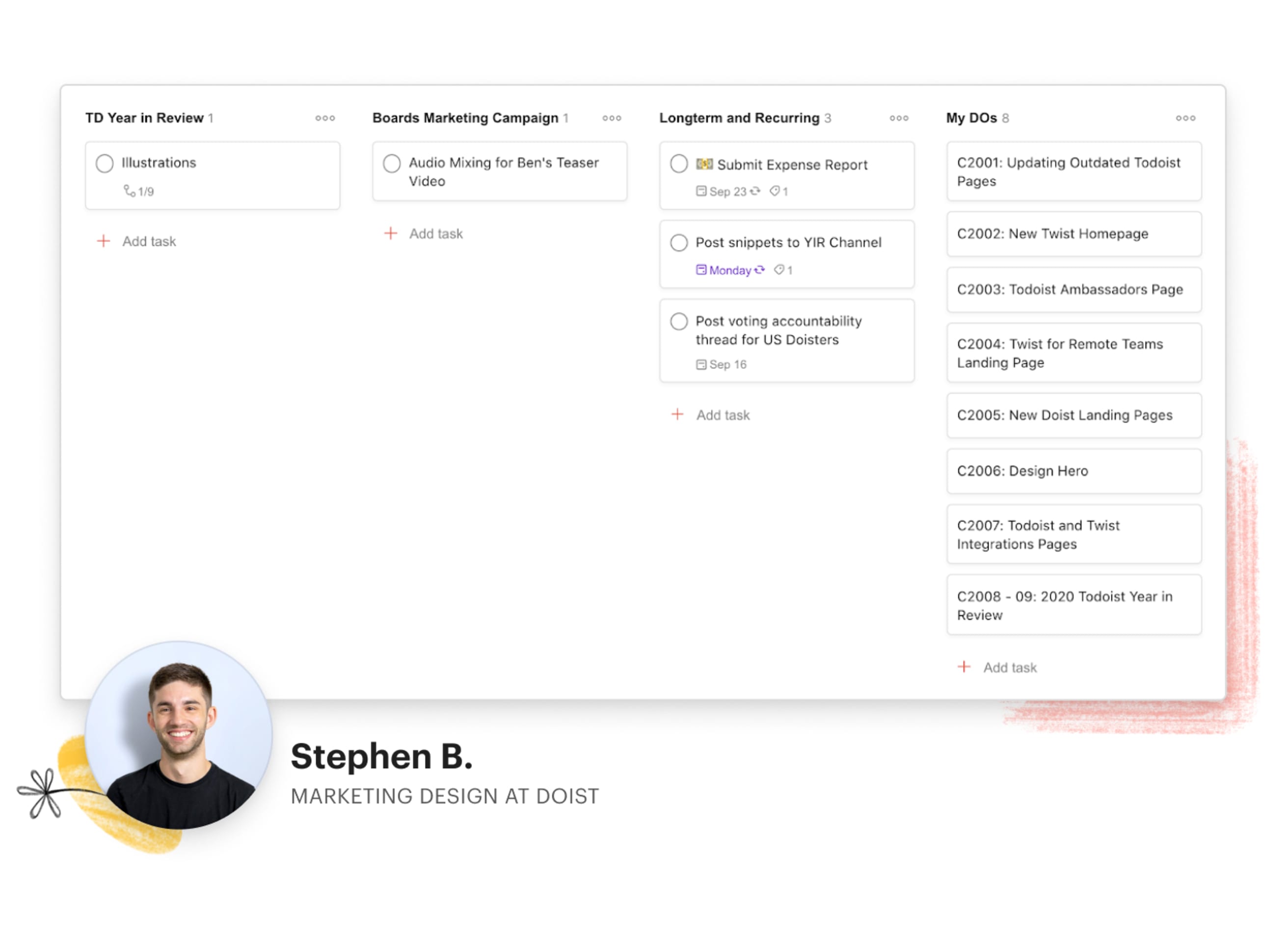 Todoist Board feature Stephen