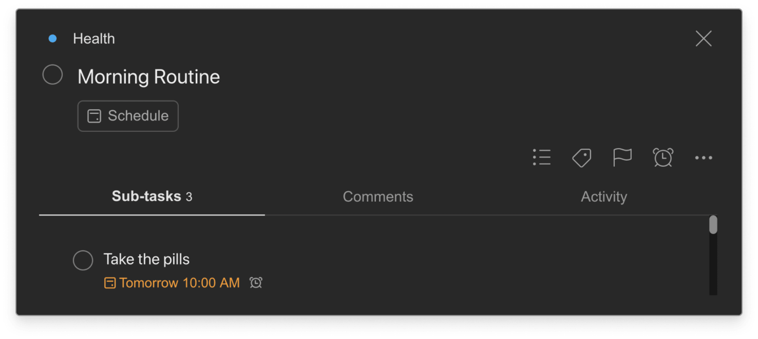 Todoist for health take pills