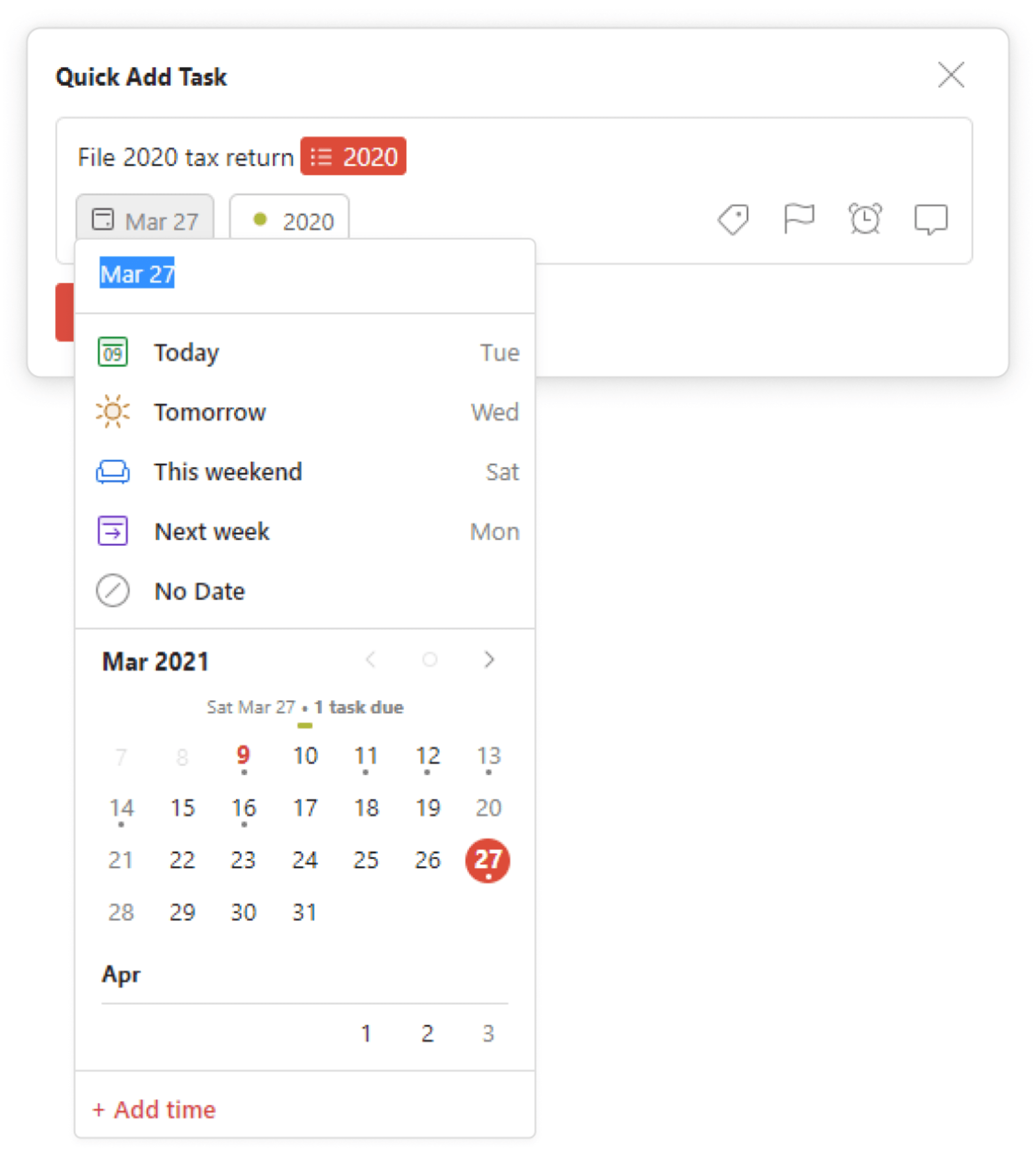 todoist for taxes add deadline