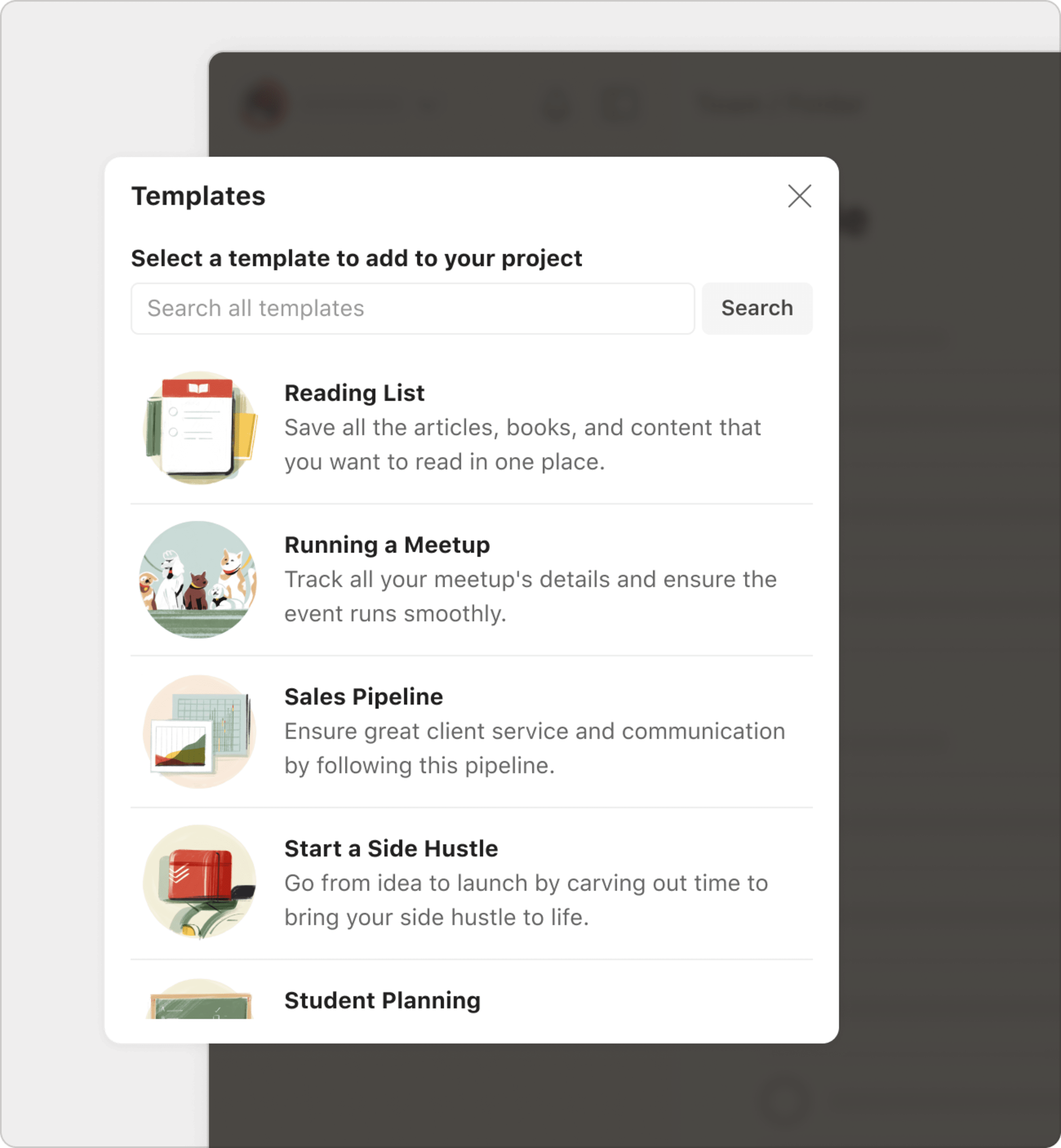 Use Todoist templates