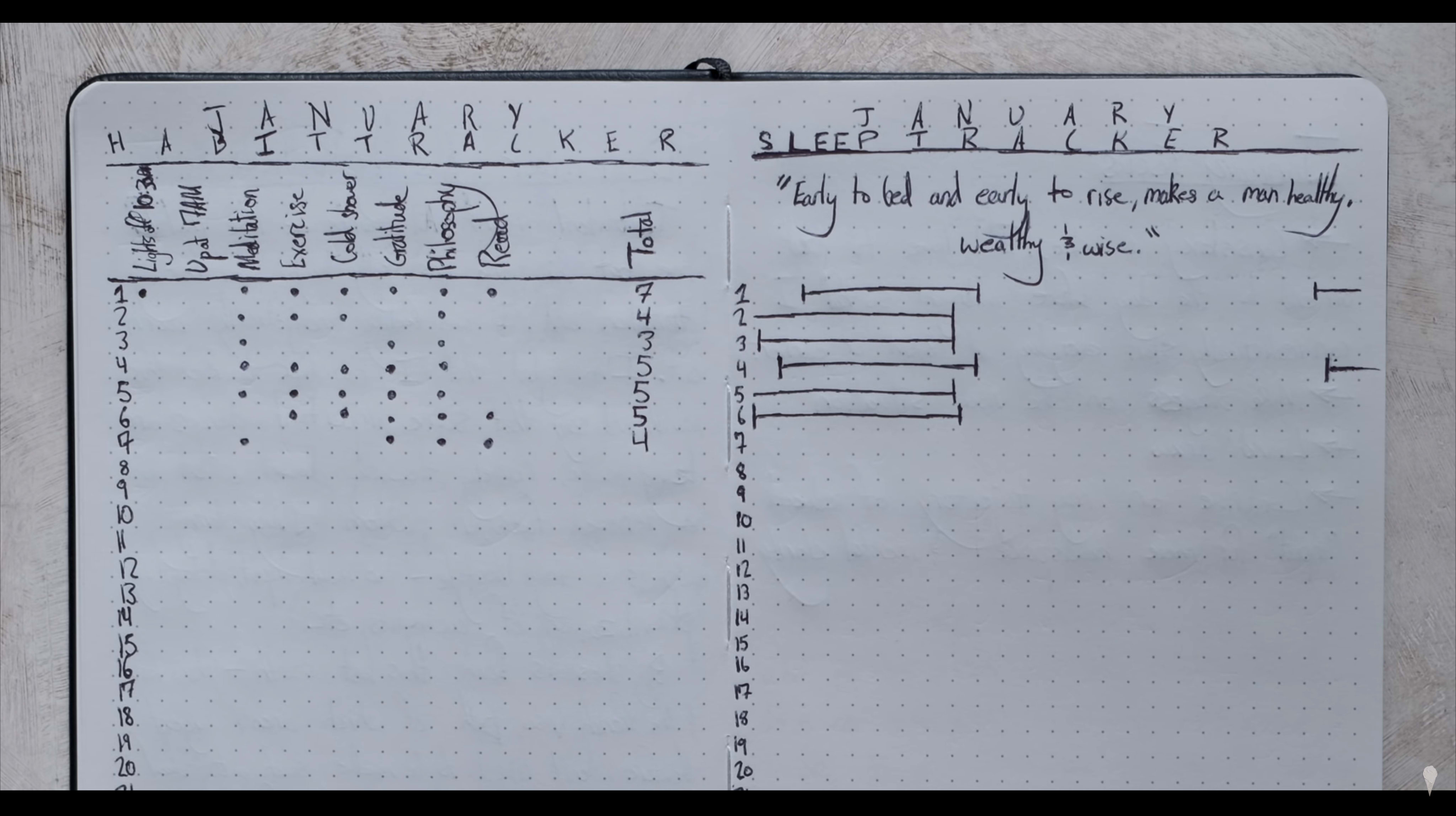 Nathaniel Drew's daily habit journal