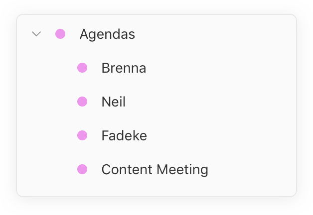 Maak een subproject aan onder het hoofdproject Agenda’s, voor elke reguliere meeting die je hebt