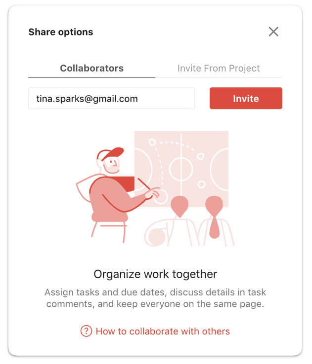 Invite your family members via email.