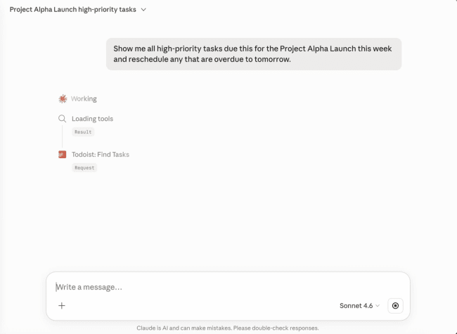 Ask Claude to help manage your Todoist tasks