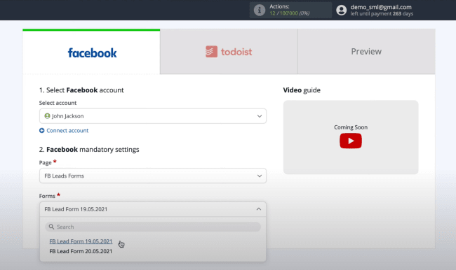 Save My Leads connection step 1