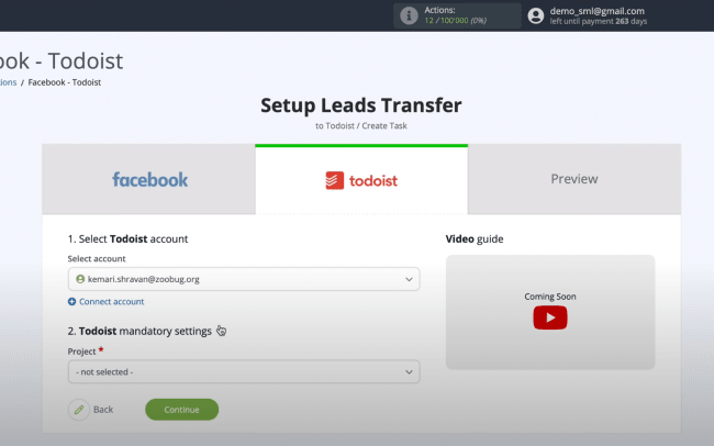 Save My Leads connection step 2