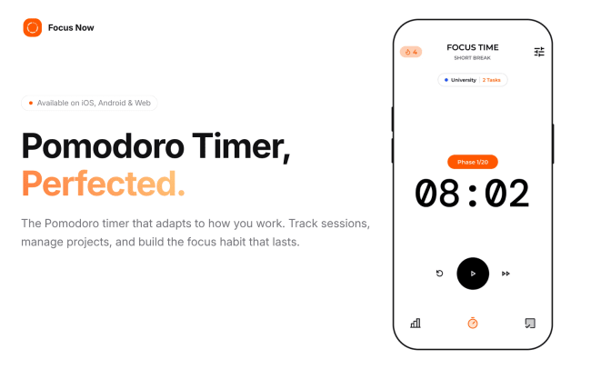 The Pomodoro timer that adapts to how you work.