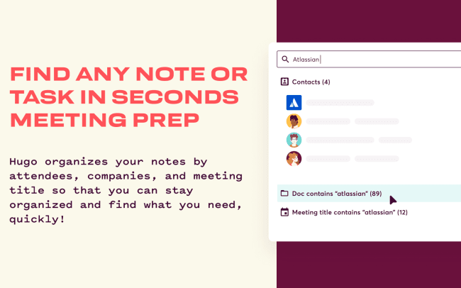 Intégration Hugo - Trouvez n'importe quelle note ou tâche en quelques secondes