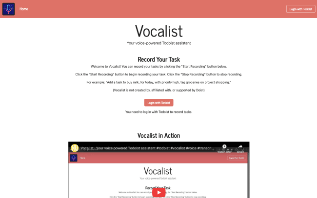 Log in with Todoist to get started