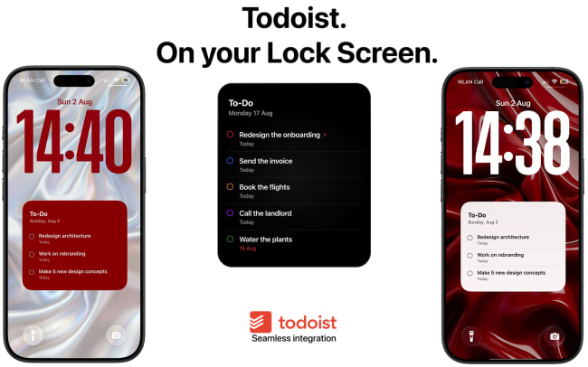 Todoist on your iPhone Lock Screen