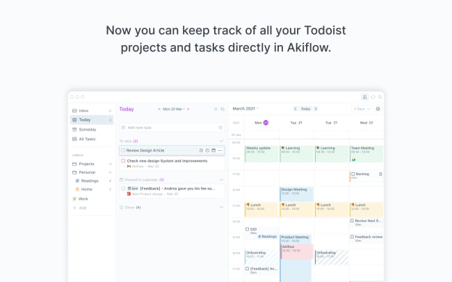 Now you can keep track of all your Todoist projects and tasks directly in Akiflow