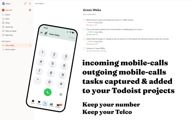 Automatically capture tasks from mobile calls