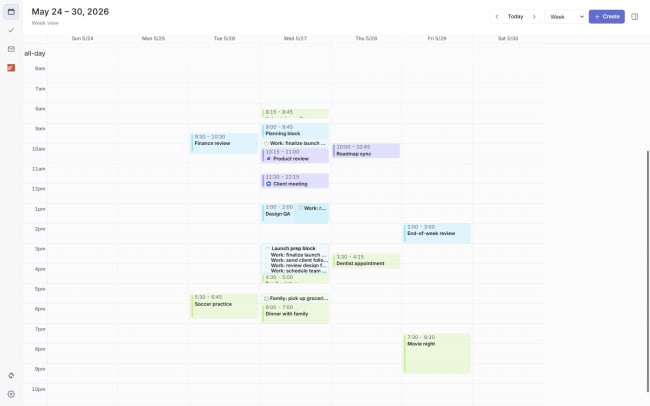 See Todoist tasks alongside your personal and work calendars.