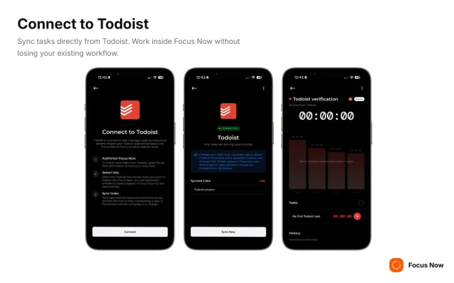 Connect Focus Now to Todoist.