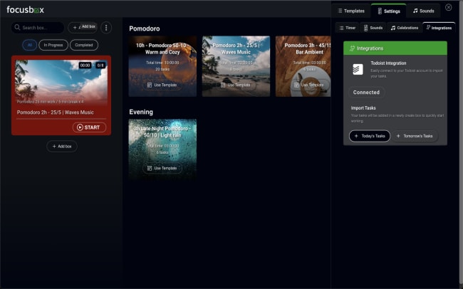 Integrate Todoist with FocusBox