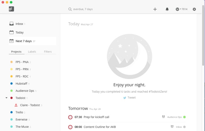 Woo! #TodoistZero!