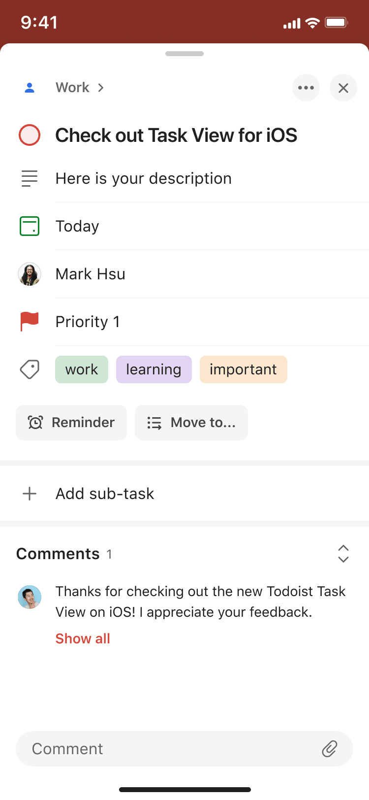 Task view