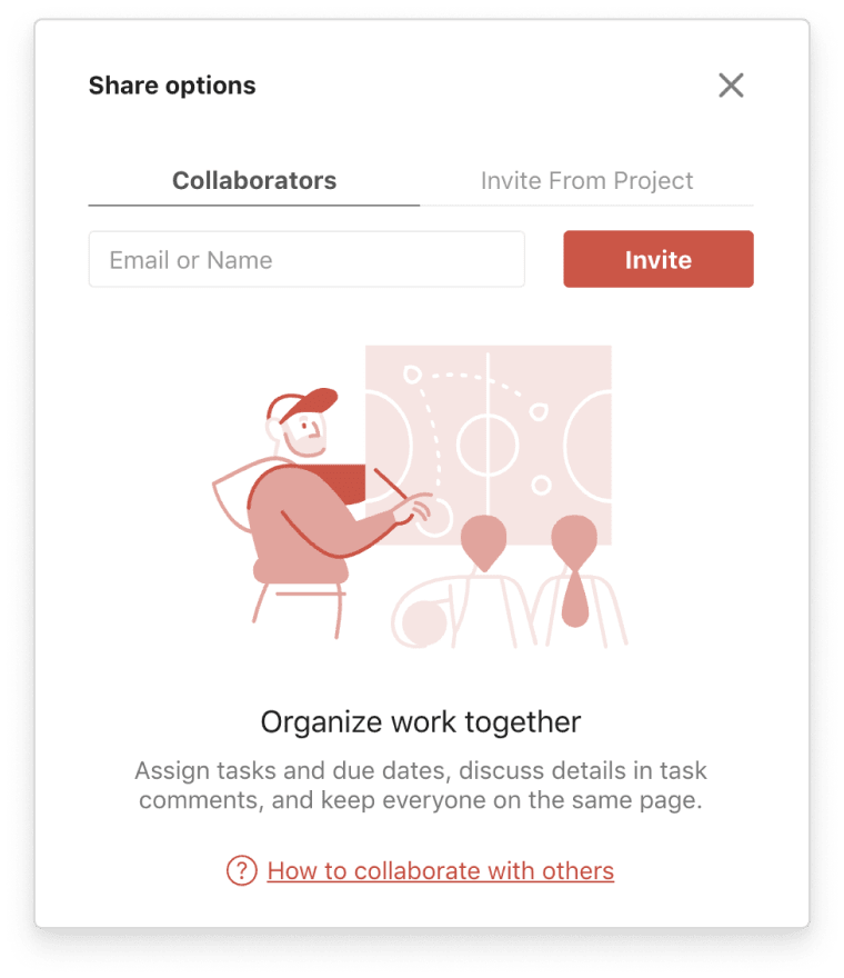 Collaborate on meal planning and grocery shopping by <a href="https://www.todoist.com/help/articles/collaborate-with-friends-and-family-in-todoist-tzkGUy">sharing</a> lists.