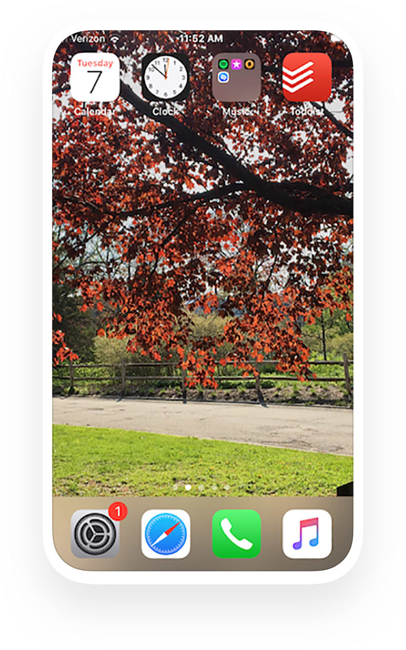Keep just a few apps on the first screen of your smartphone and other, more addictive apps on the following screen(s).