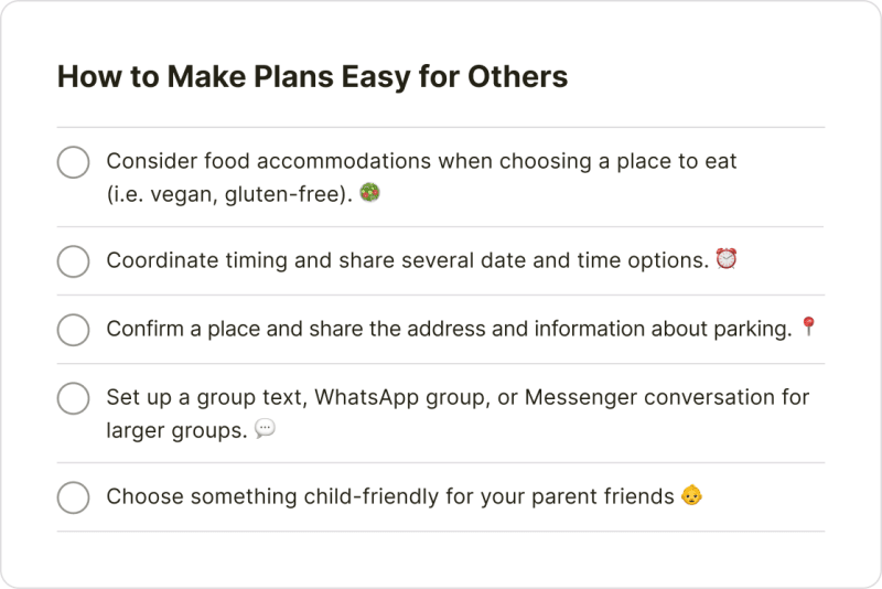 Tips for making gathering easier
