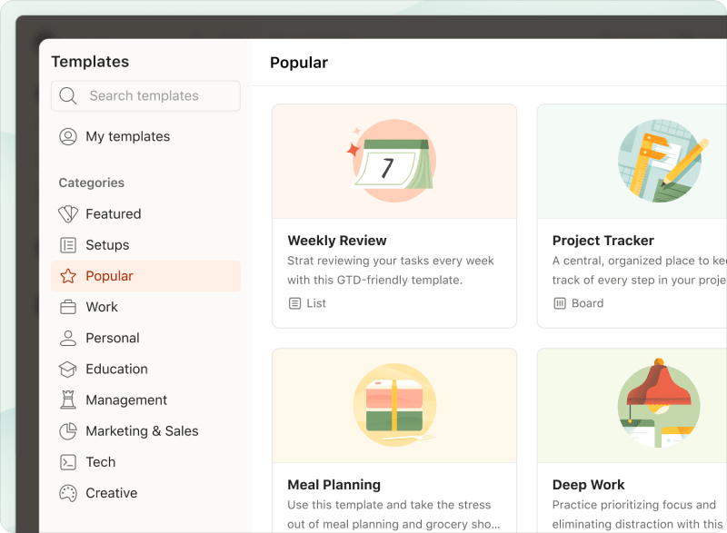 Browse templates in the template gallery