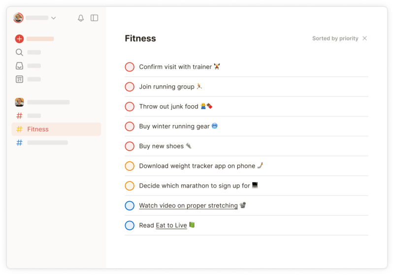 Use priority levels to automatically order tasks from most to least important.
