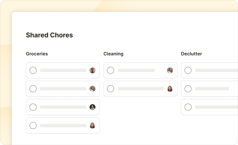 Share chores with your family or housemates