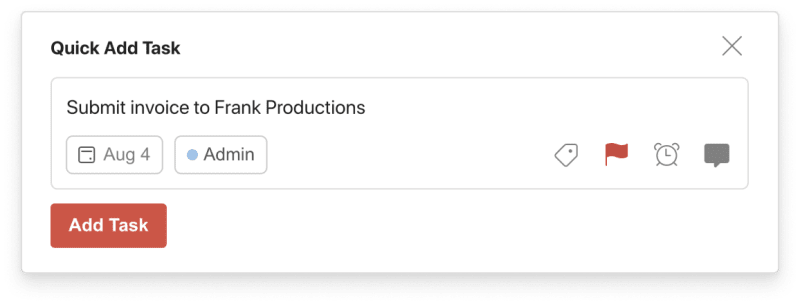 Create tasks for reminding you to submit invoices