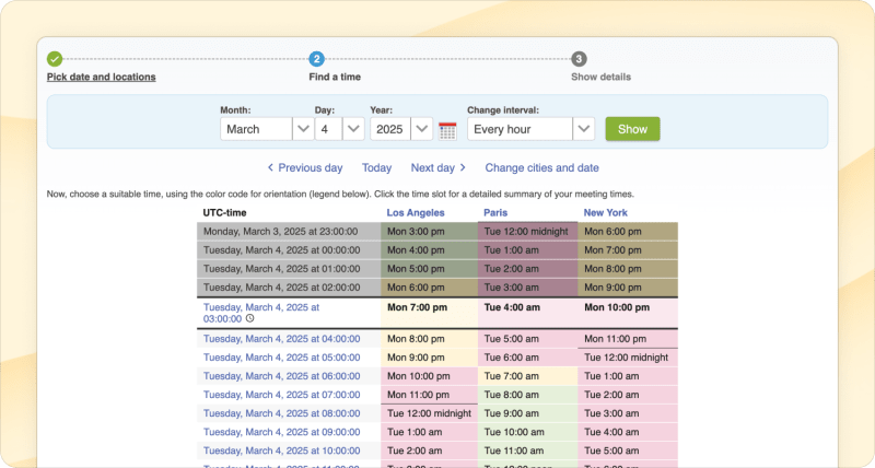 World Clock Meeting Planner