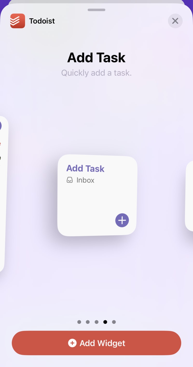 Todoist widget iOS