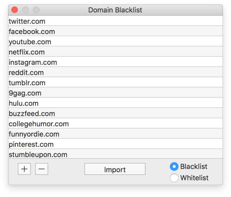 Add distracting websites to your domain blacklist in the SelfControl app