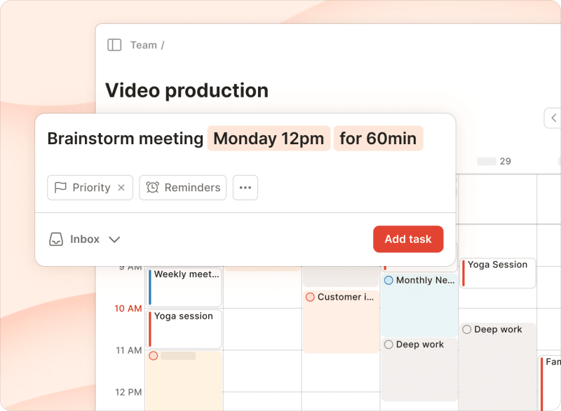 Input date details and task duration