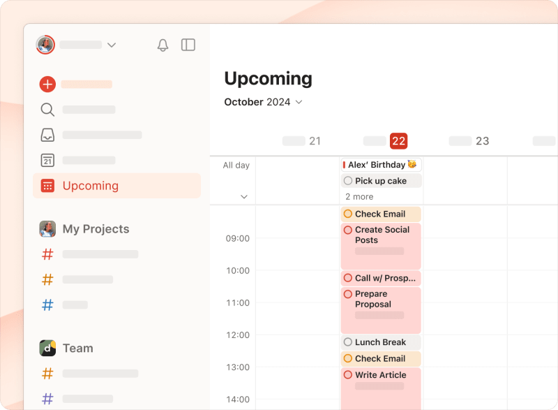 upcoming in todoist