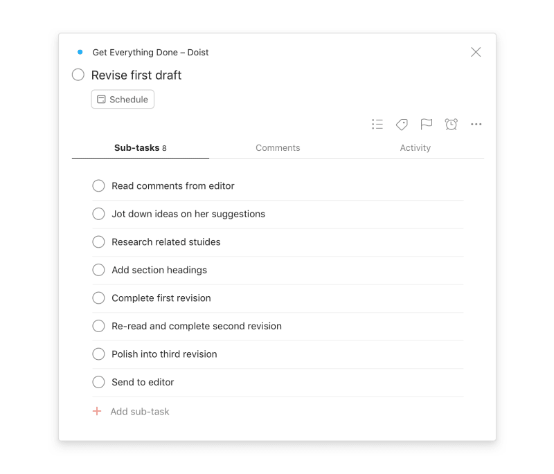 Commitment Inventory Checklist