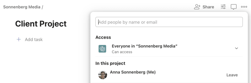 share a Todoist project