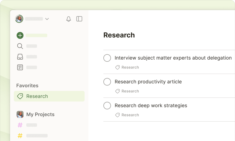 List of tasks labeled with the writing label in Todoist 