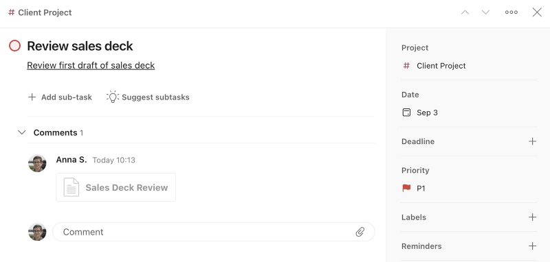 Forward email into a Todoist project