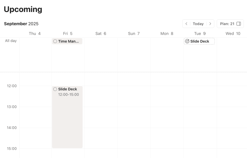Todoist calendar with due date and deadline