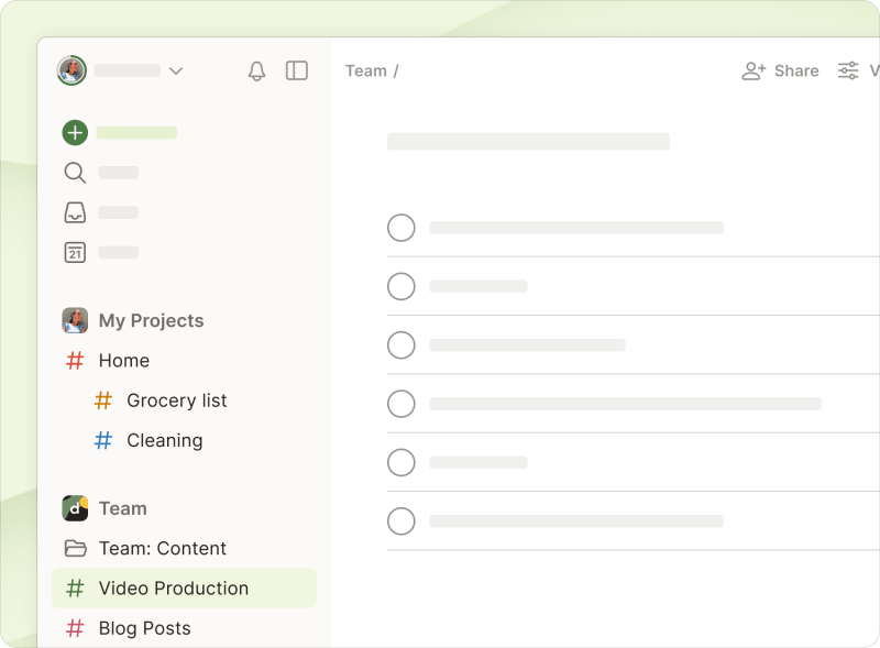 Todoist project and folder structure
