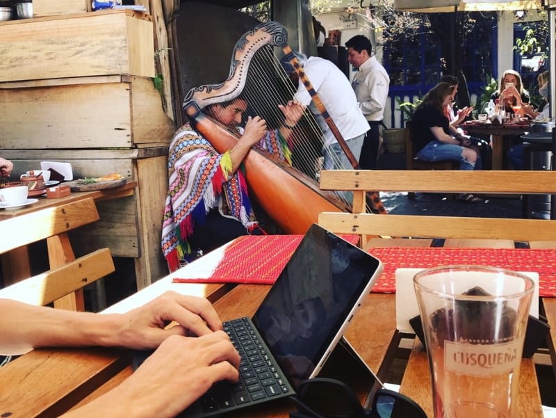 Summer Teoh's husband working in a restaurant in Peru