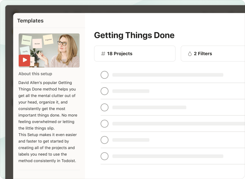 Getting things done template