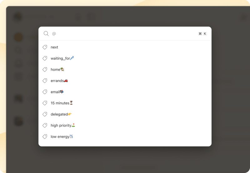 GTD Next Actions Context Labels